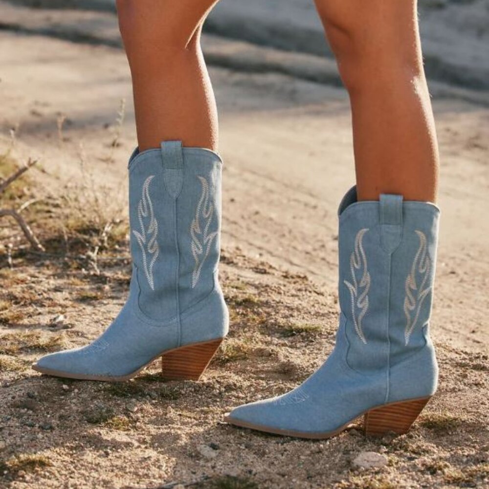 12 Tribe - Asha Denim Cowboy Boot